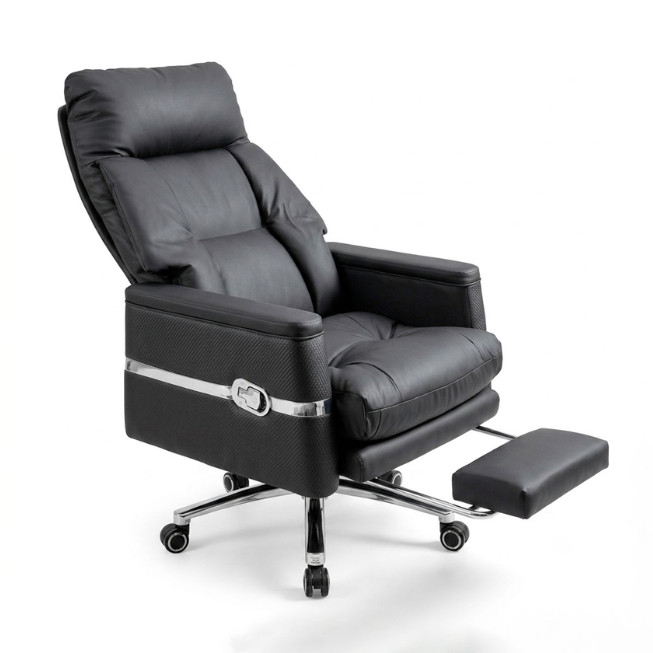 Ghế giám đốc màu đen ngả lưng thư giãn kèm gác chân: SG - 3806 - $hienthicat